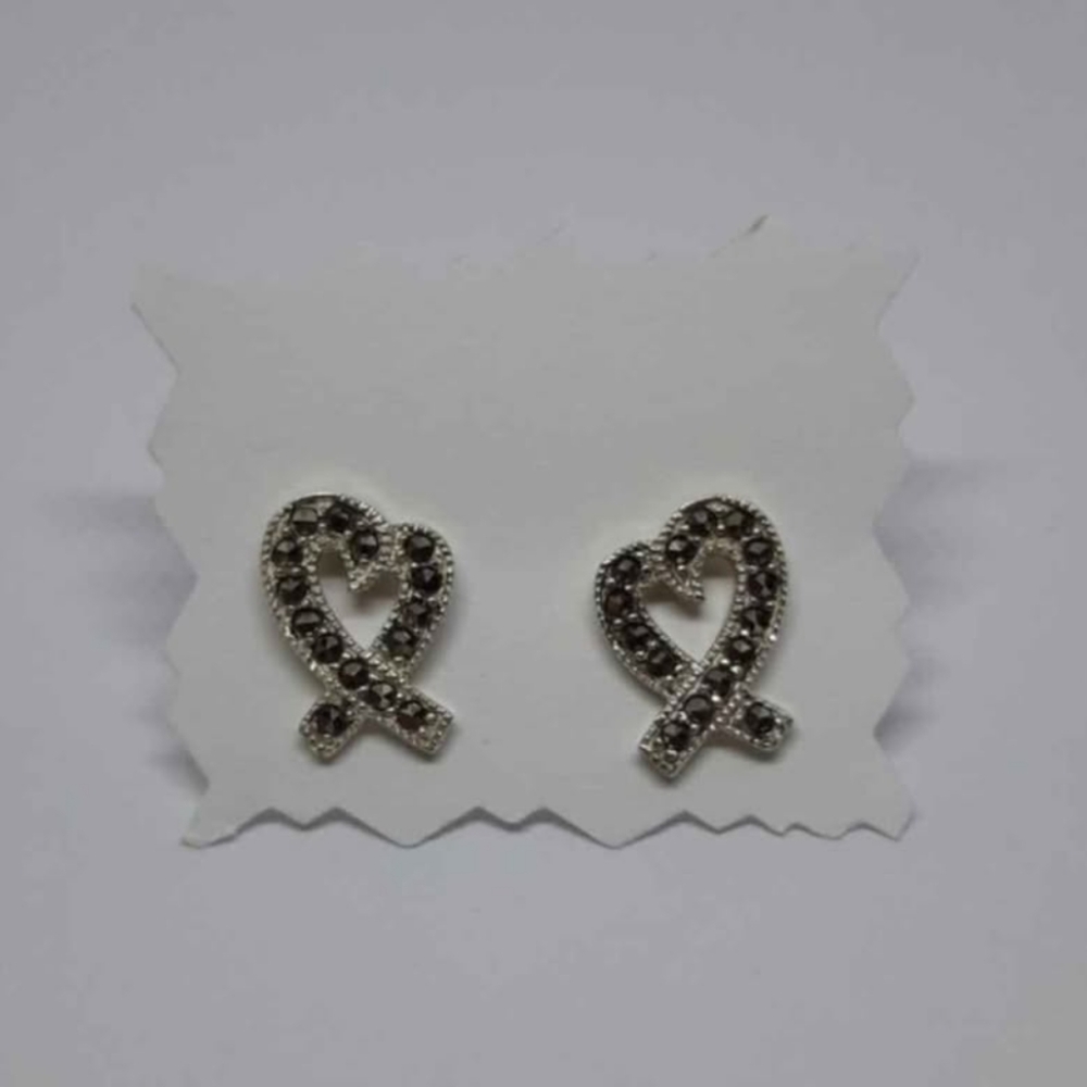 Sterling Silver Heart Stud Earrings